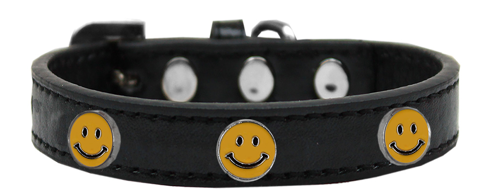 Happy Face Widget Dog Collar Black Size 18
